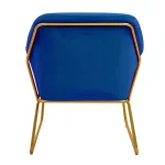 Blue Velvet Brushed Gold Armchair