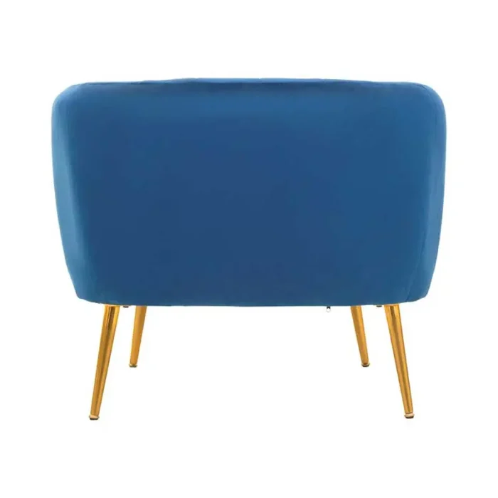 Blue Velvet Chair With Gold Metal Legs