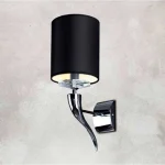 Chrome Wall Light With Black Shade