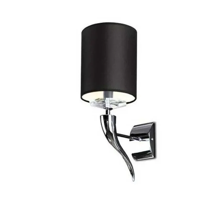 Chrome Wall Light With Black Shade