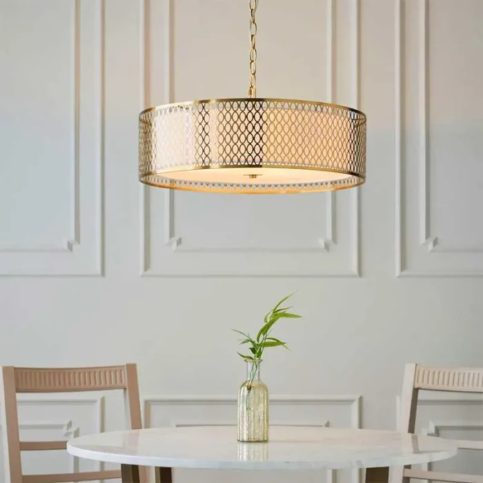 Classic Circular Gold Pendant Light