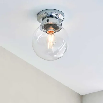 Clear Glass Bathroom Ceiling Light