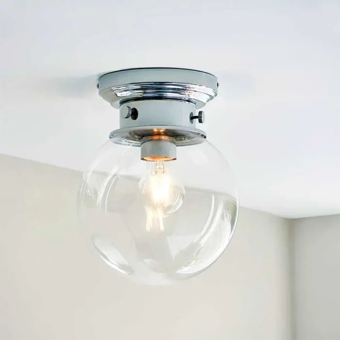 Clear Glass Bathroom Ceiling Light