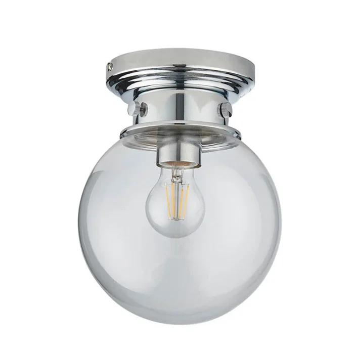 Clear Glass Bathroom Ceiling Light