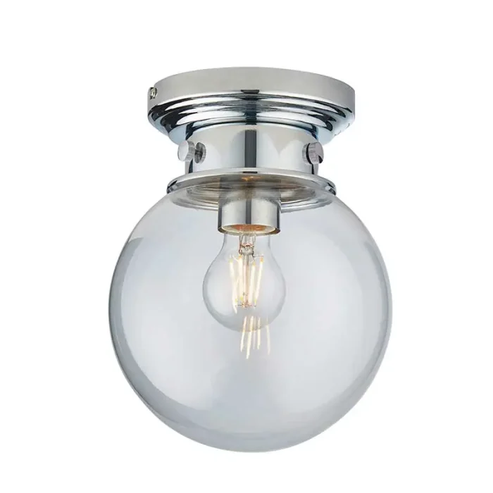 Clear Glass Bathroom Ceiling Light