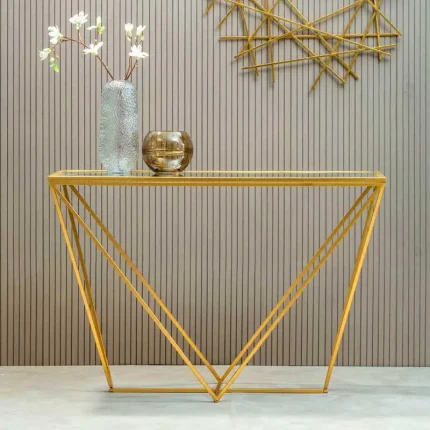 Gold Finish Console Table