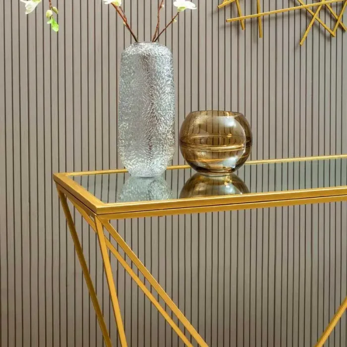 Gold Finish Console Table