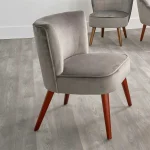 Grey Velvet Retro Cocktail Chair