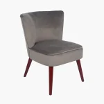 Grey Velvet Retro Cocktail Chair