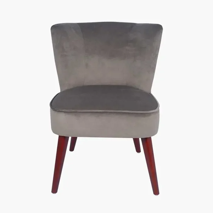 Grey Velvet Retro Cocktail Chair