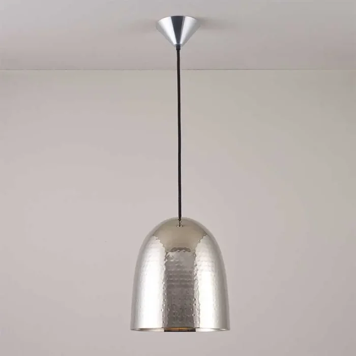 Hammered Nickel Pendant Light For Kitchen Island