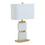 Ivory Shade White Marble Table Lamp