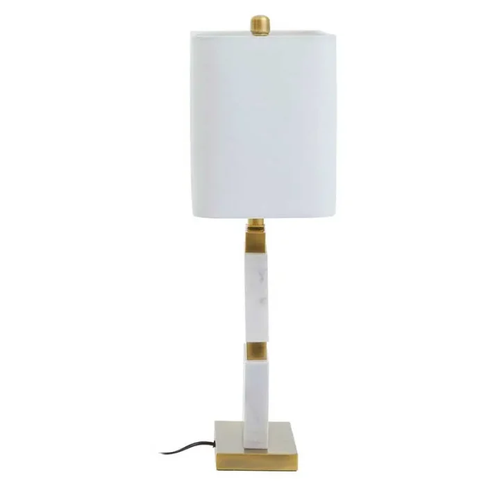 Ivory Shade White Marble Table Lamp