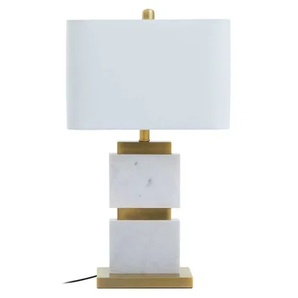 Ivory Shade White Marble Table Lamp