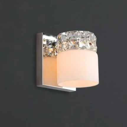 Modern Chrome Wall Light With White Shade