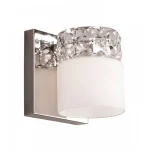 Modern Chrome Wall Light With White Shade