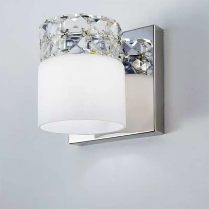 Modern Chrome Wall Light With White Shade