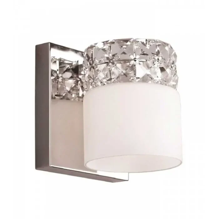 Modern Chrome Wall Light With White Shade