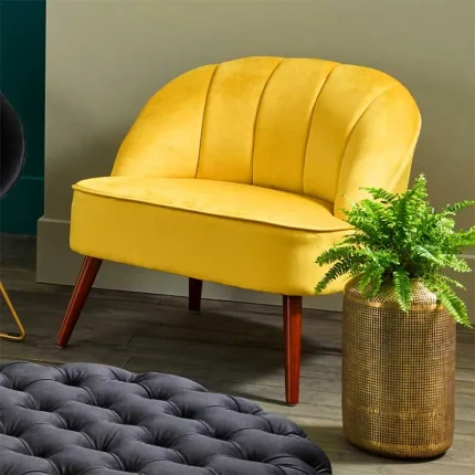 Ochre Velvet Cocktail Chair