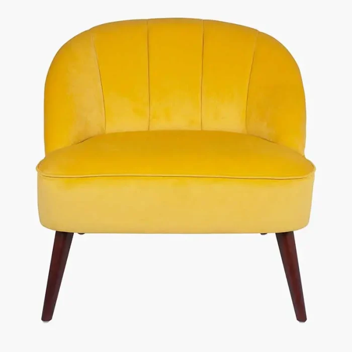 Ochre Velvet Cocktail Chair