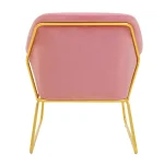 Pink Valvet Bushed Gold Armchair