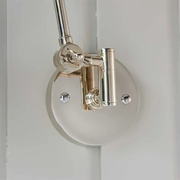 adjustable swing arm polished nickel finish