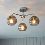 Smokey Mirrored Glass Ceiling Light