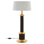 White Fabric Shade Column Table Lamp