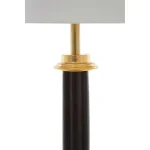 White Fabric Shade Column Table Lamp