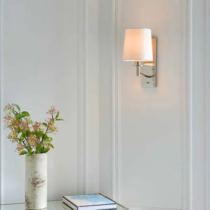 Bright Nickel Effect Wall Light