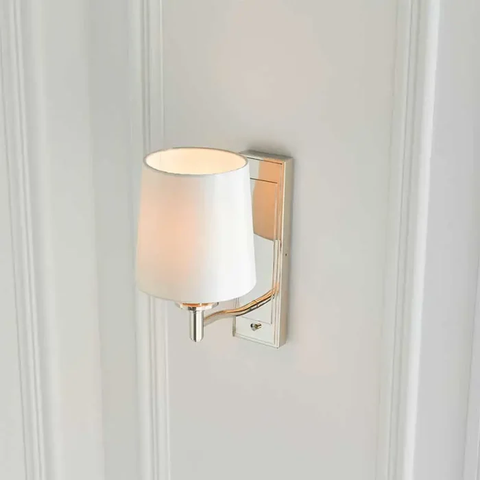 Bright Nickel Effect Wall Light