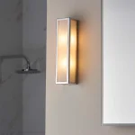 Chrome Frosted Glass Bathroom Wall Light