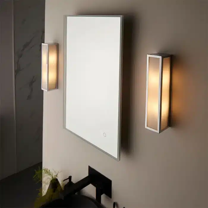 Chrome Frosted Glass Bathroom Wall Light