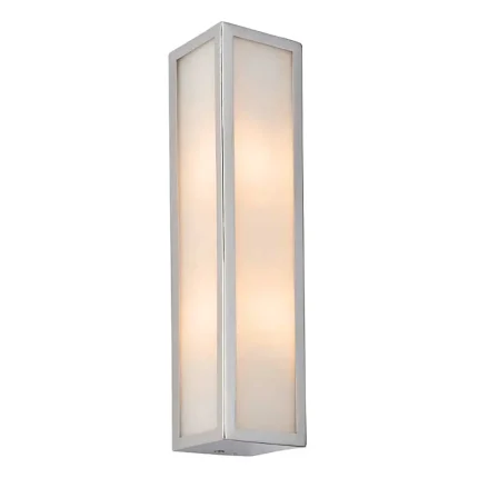 Chrome Frosted Glass Bathroom Wall Light