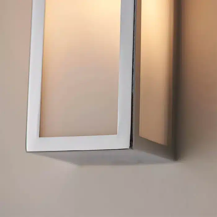 Chrome Frosted Glass Bathroom Wall Light