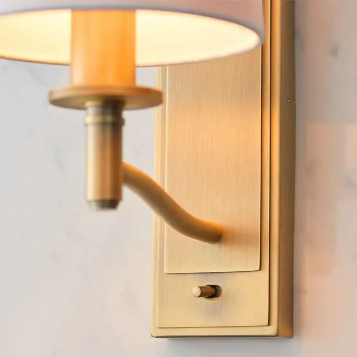 Matt Antique Brass Effect Wall Light