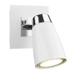 Matt White Polished Chrome Wall Spotlight