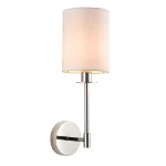 Modern Bright Nickel Fabric Wall Light