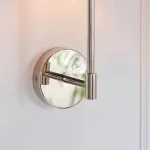 Modern Bright Nickel Fabric Wall Light