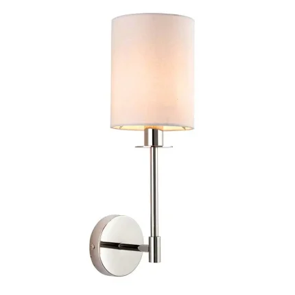 Modern Bright Nickel Fabric Wall Light