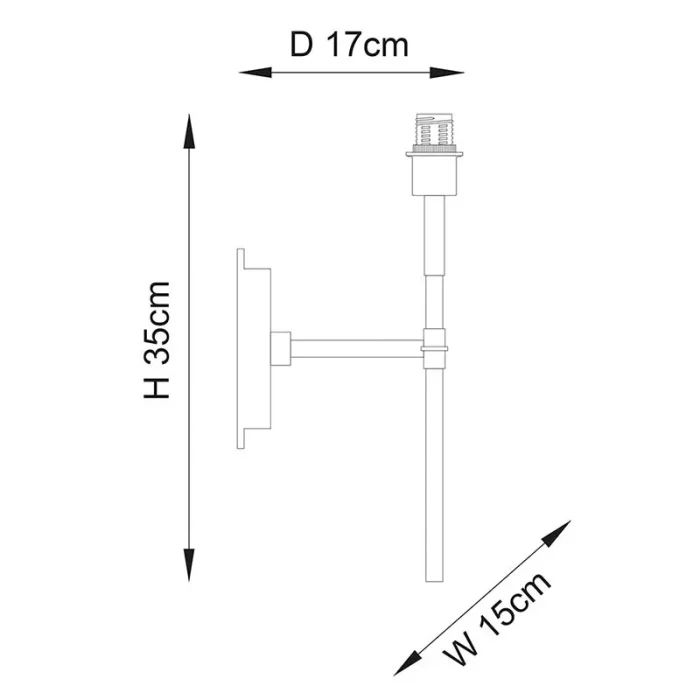 Polished bright nickel wall light dimensions