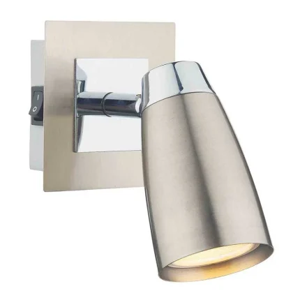 Satin And Polished Chrome Wall Spotlight