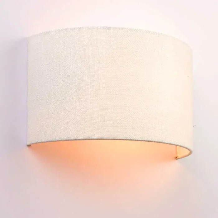 Vintage White Linen Fabric Wall Light