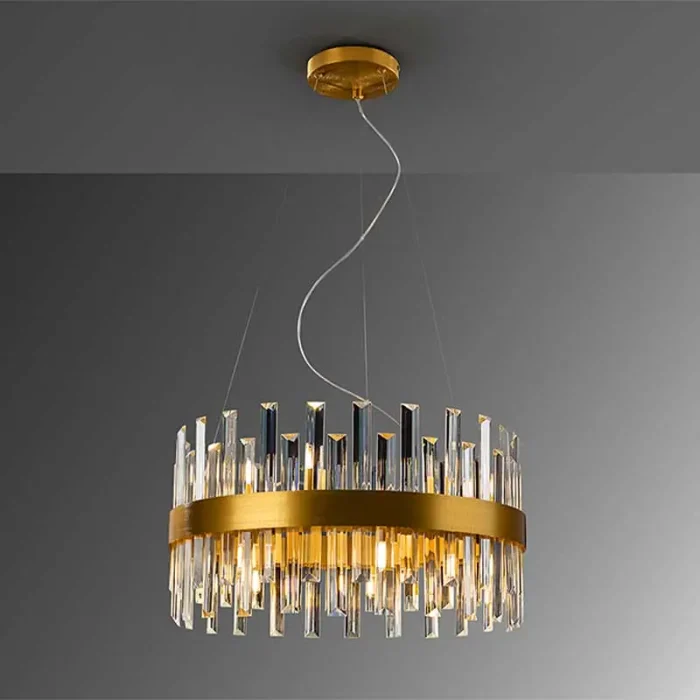 Gold Brushed Metal Large Pendant Light