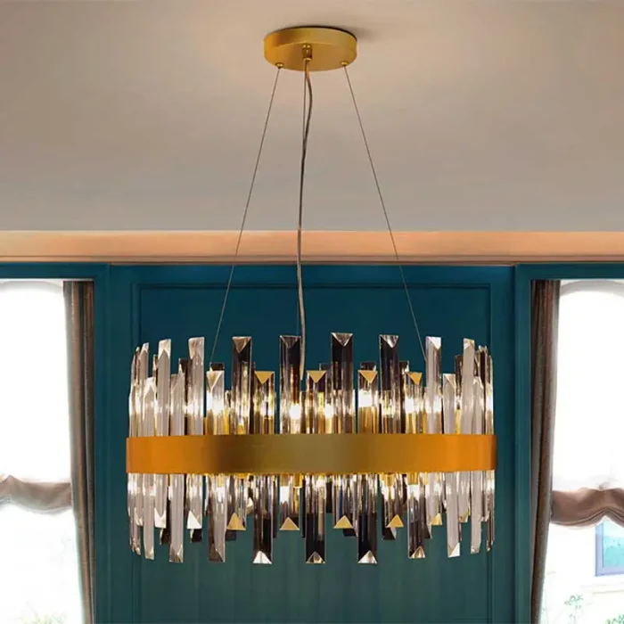 Gold Brushed Metal Large Pendant Light