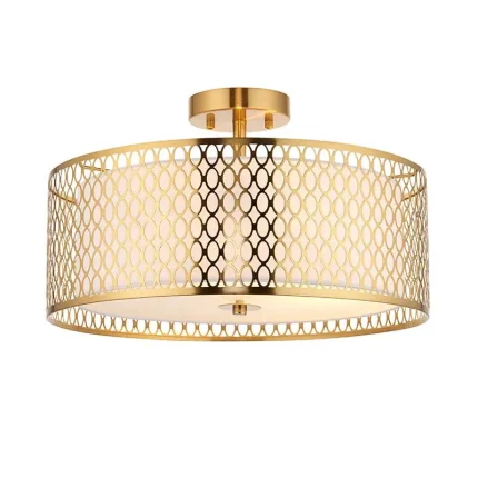 Classic Gold Semi Flush Pendant Light