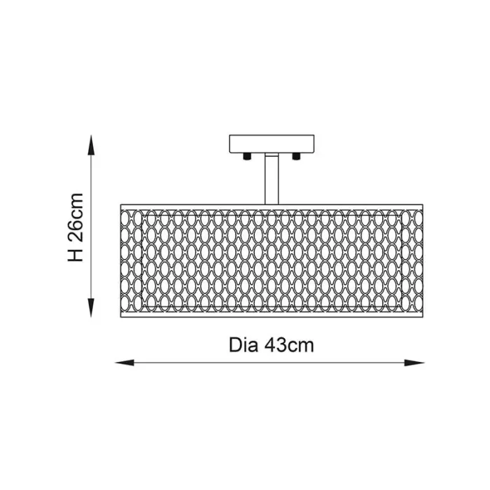 Measurements of Endon Cordero Flush Ceiling Light