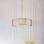 Endon 81969 Cordero 3lt pendant light in satin nickel finish