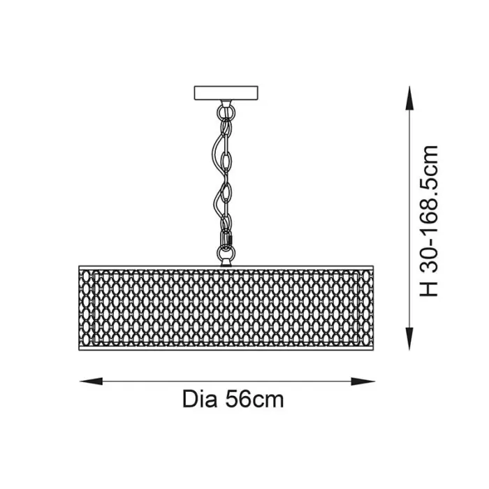 Measurements of Endon Cordero Pendant Light