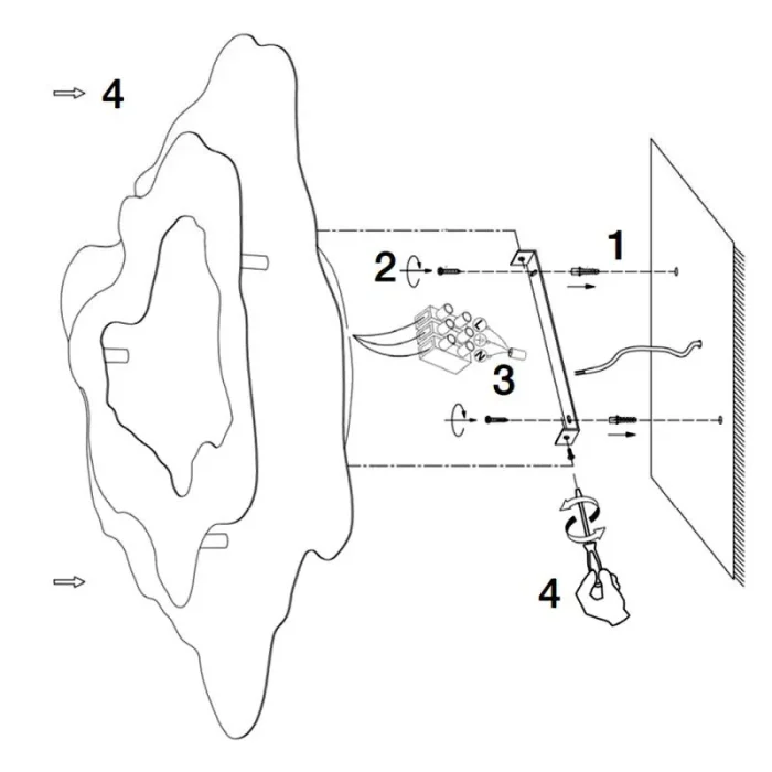 Gold leaf LED wall light Installation Instructions